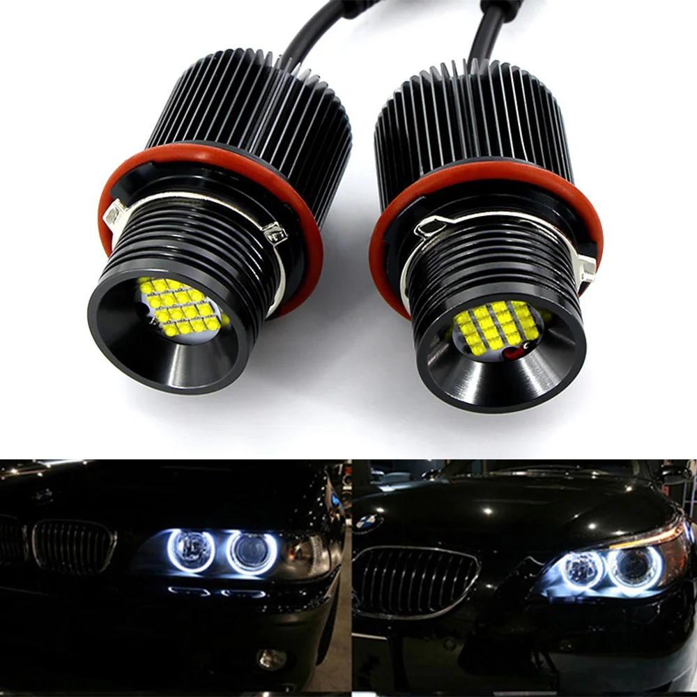 

2pcs canbus White Angle Eyes LED Marker HALO Ring Light Bulb for E39 E53 X5 E60 E61 E63 E64 E65 E66 E83 X3 Super Bright