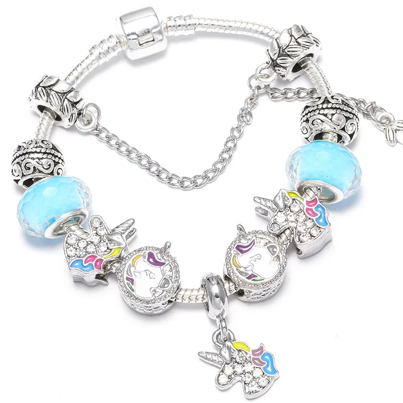 Серебряный Шарм браслет в виде животного с красивыми бусинами Marano подходит для