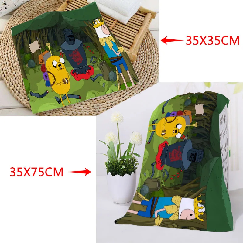 

New Adventure Time Towels Size 35x35cm 35x75cm Square rectangle Towels Printing Cotton Face Towel Fabric Custom logo