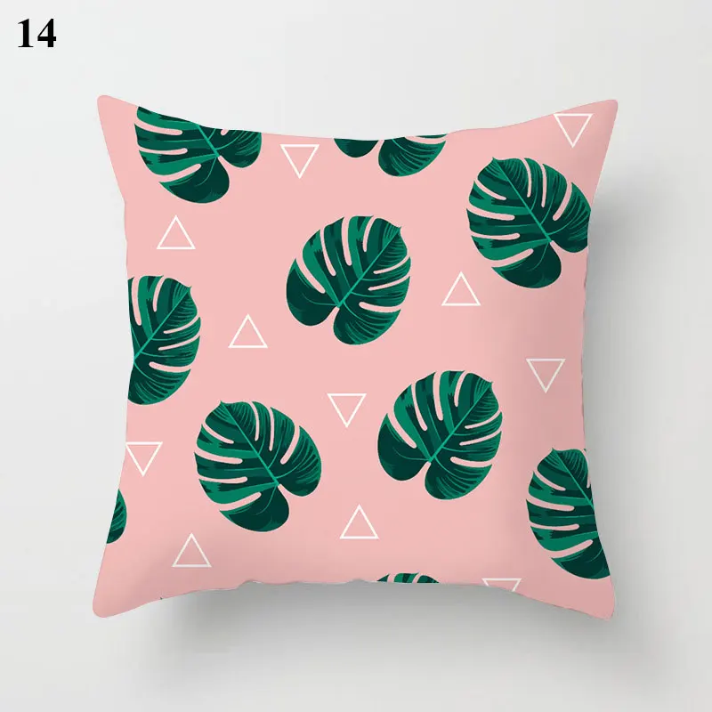 

Tropical Plants Pillow Case Polyester Decorative Pillowcases Green Leaves Throw Pillow Case Sofa Bed Cushion Cover Home Decro