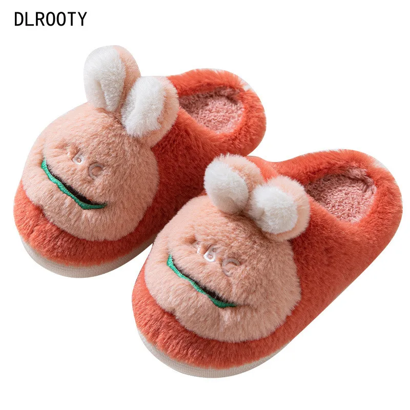 Winter Slippers For Boy Girl Cartoon Cute Warm Flat Shoes Children Non-Slip Home Indoor Fashion Kids Slides Flip Flops