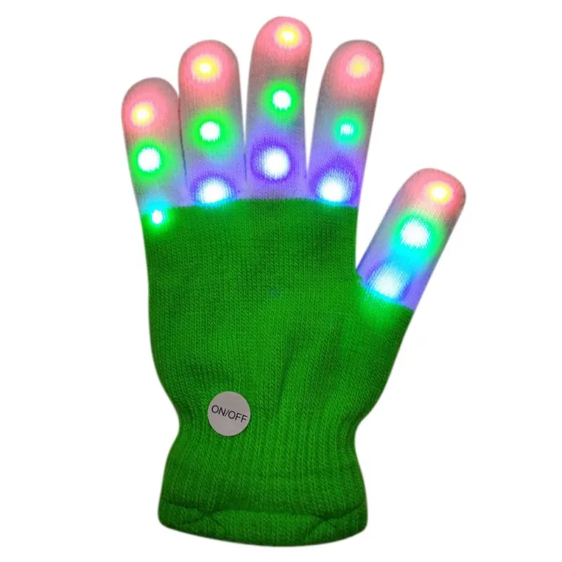 3 Christmas LED Flashing Gloves Winter Novelty Party Glow Party Supplies Glowing Gloves 7 Mode Light Up - Цвет: 3