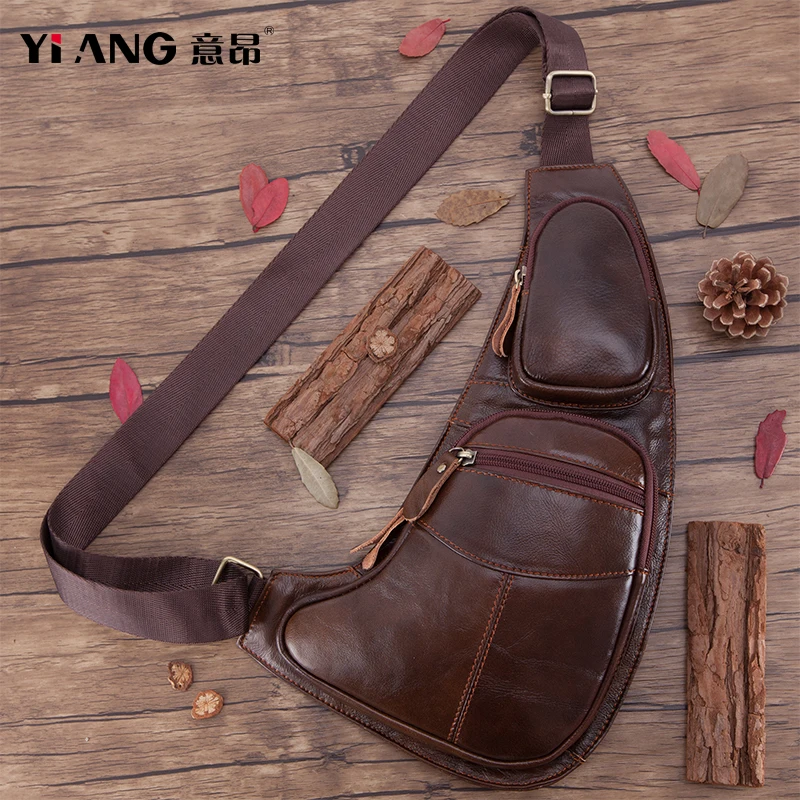 Мужская Дорожная сумка через плечо из натуральной воловьей кожи однослойный