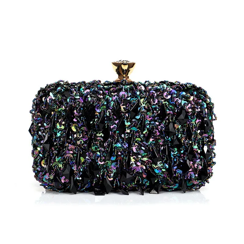 

Elegant and Luxurious Clutch Dinner Bag for Women Temperament Double-sided Bead Embroidered Sequin Clutch Evening Bags