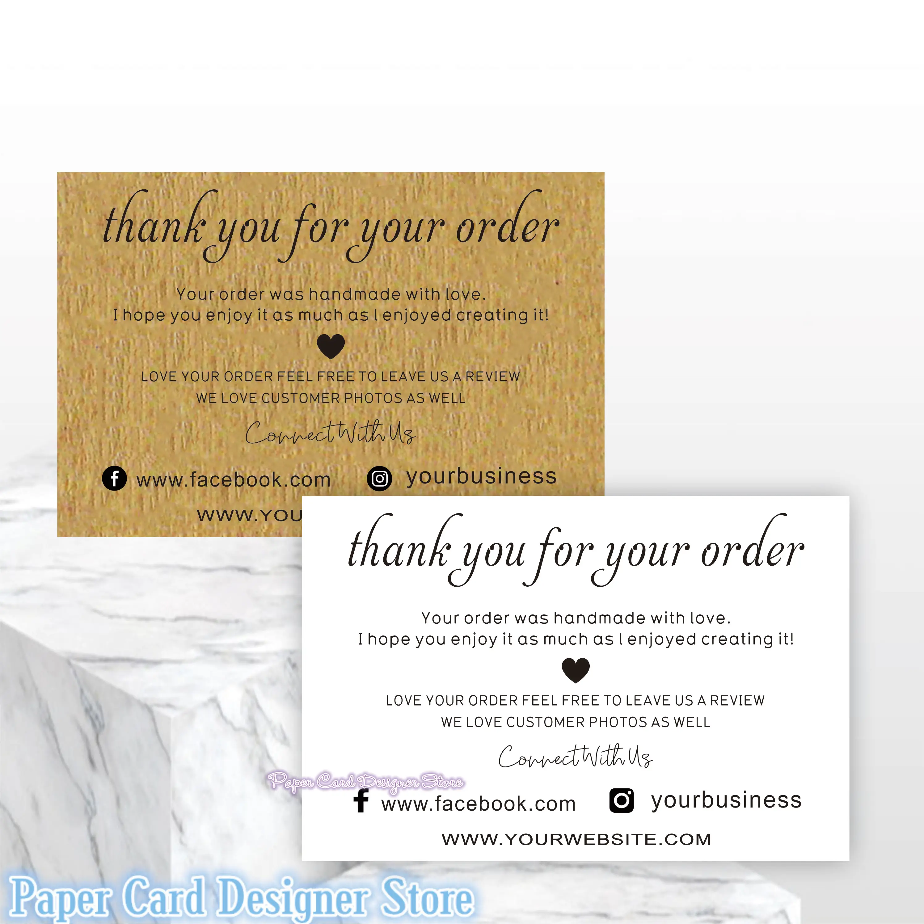 

Customize Thank You for your Order template, Printable Personalized Small Business Thank You Order inserts, Package inserts-S3
