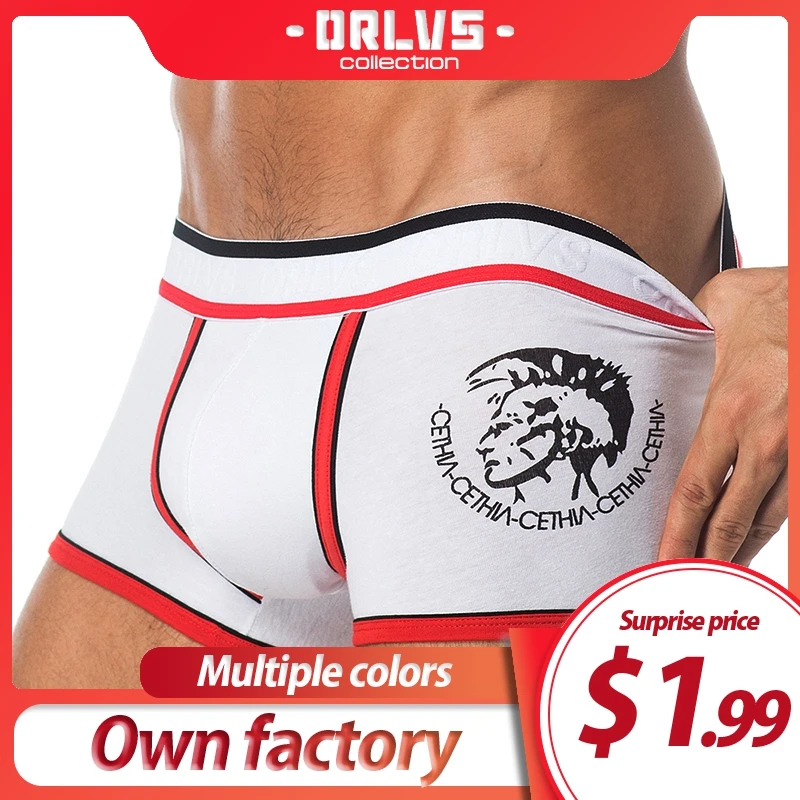 ORLVS Брендовые мужские боксеры мужское нижнее белье дышащие хлопковые трусы cueca