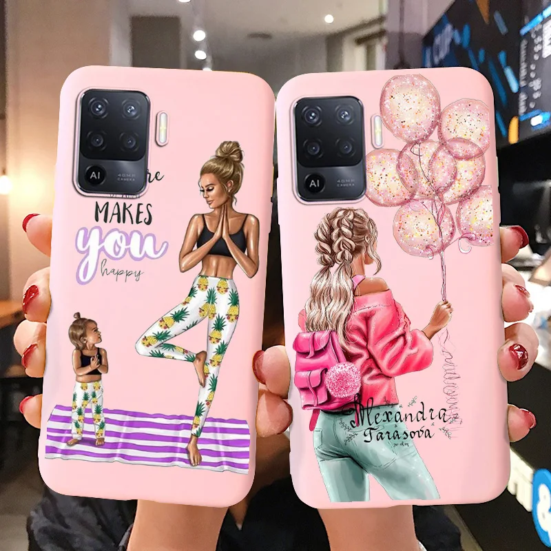 

For OPPO A52 A92 A72 Case Super Mom Woman Baby Soft Case For OPPO A73 A94 A93 A82S A91 A83 A79 A71 A59 A53 A39 A57 A37 A33 Cover