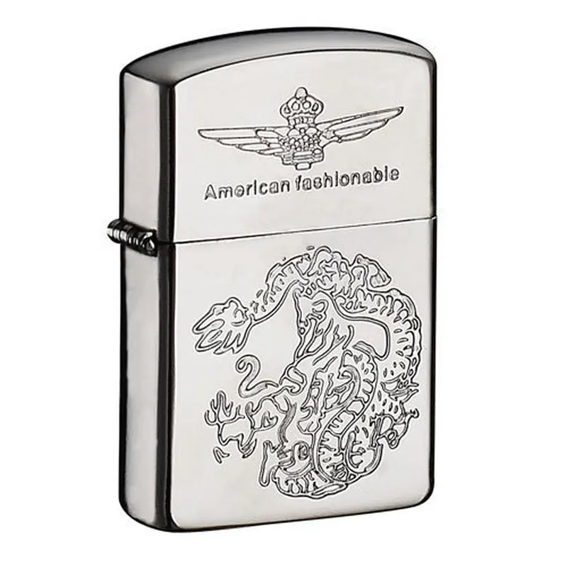 Бензиновая зажигалка металлическая сигаретная керосиновая масляная кремневая