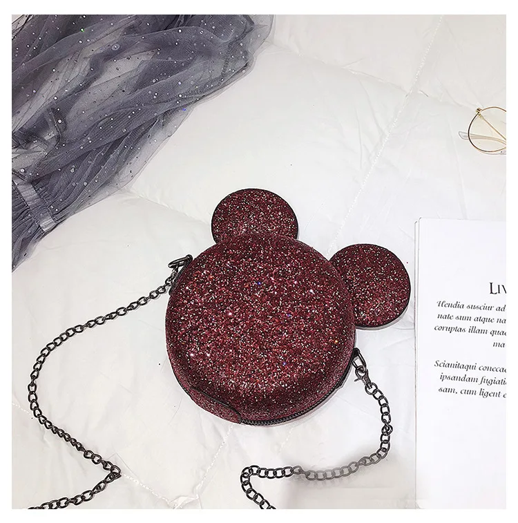 Disney Микки Маус женские модные сумочки на плечо милые Мультяшные женские маленькая круглая сумка мессенджер женская сумка для хранения