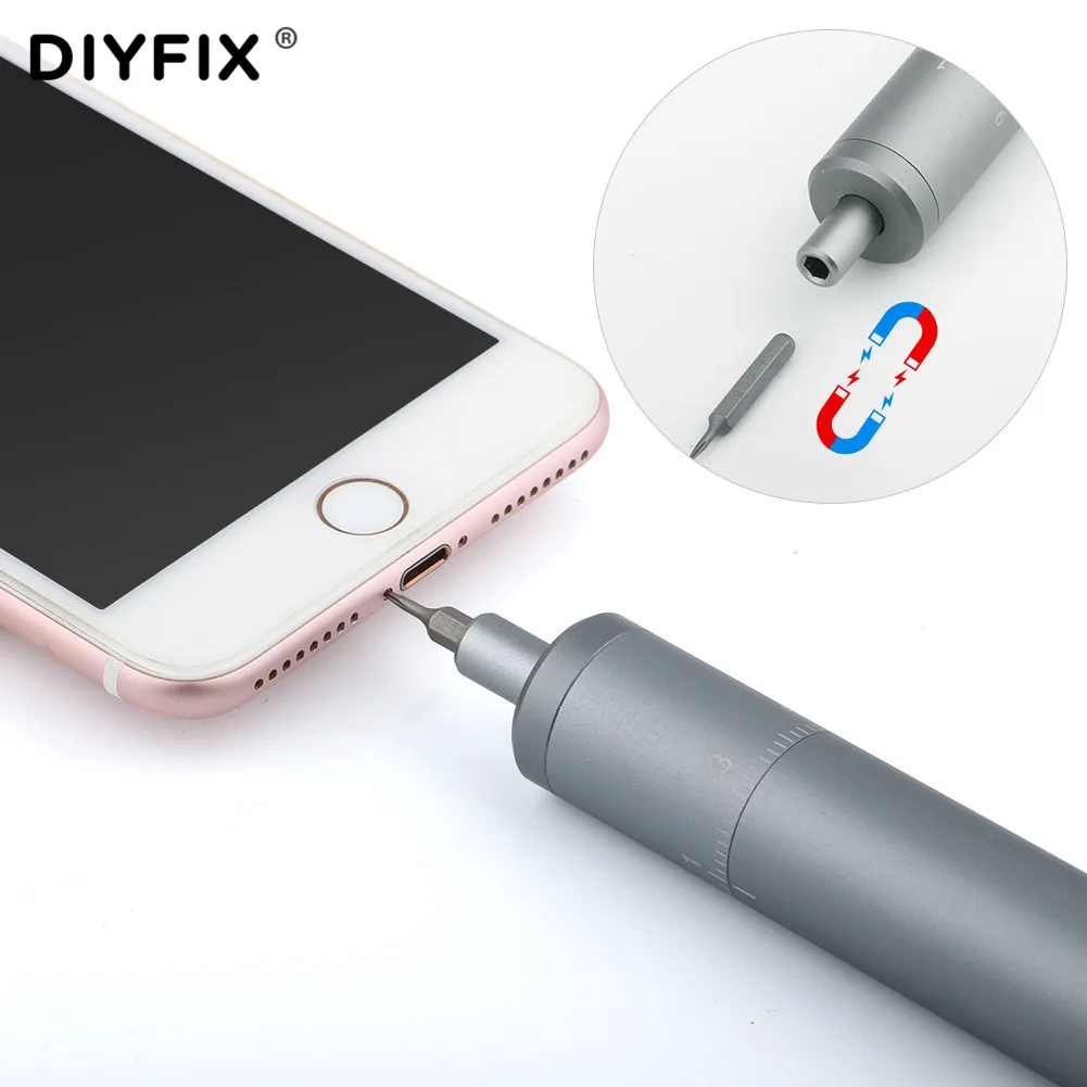DIYFIX 20 в 1 портативная электрическая отвертка перезаряжаемый кабель питания с отверткой комплект светодиодный светильник инструмент для ремонта литиевой батареи