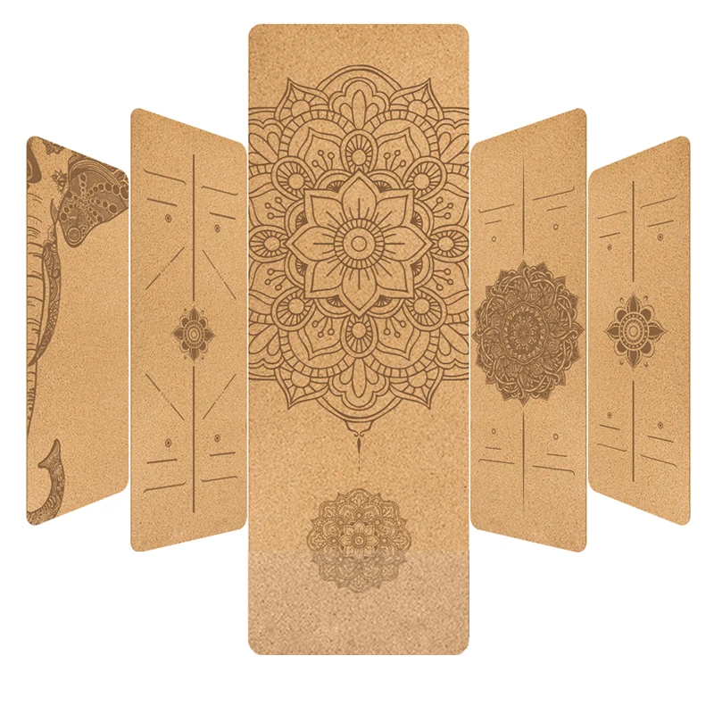 Коврик для йоги из пробкового натурального материала спортивный коврик ТПЭ