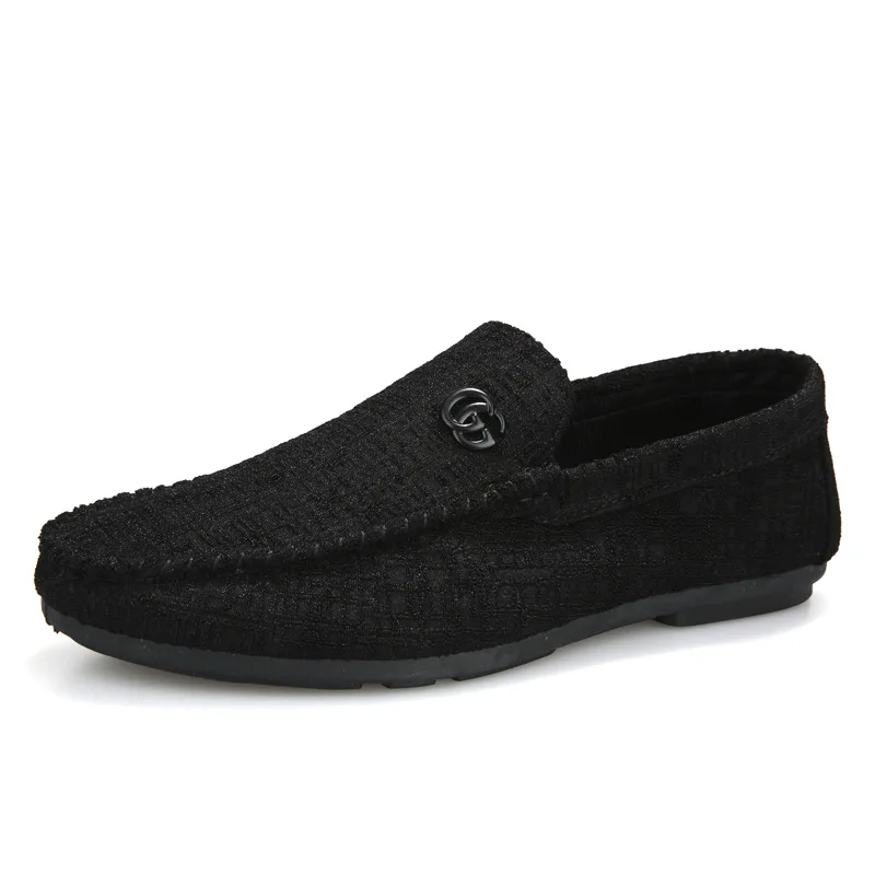 Men's Loafers Comfortable Flat Casual Shoes Breathable Slip-On Soft Driving Moccasins Mocasines Hombre Men Black | Обувь