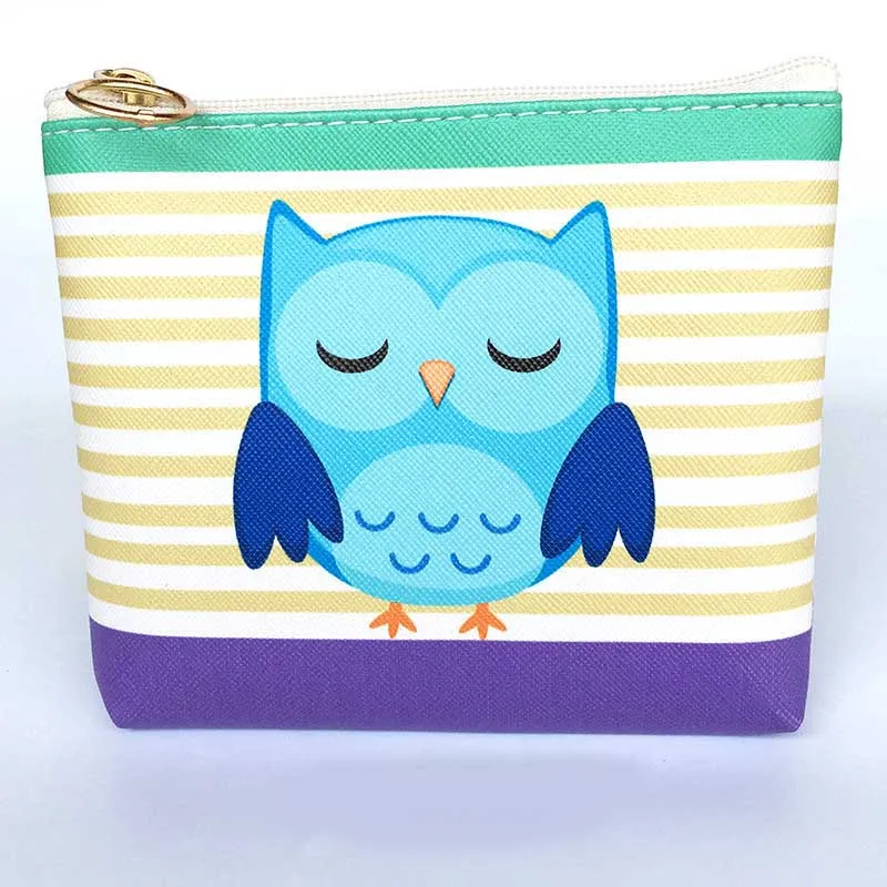 New Cute Flamingos Ethnic Style Grils Coin Purse Children PU Leather Zip Change Purse Women Wallet Animal Key Card Bag Kids Gift