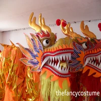 14m adult new design gold plated chinese traditional culture dragon dance dragon kongfu folk courtyard decoration costume