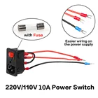 5*20 10A предохранитель, красный кулисный выключатель с плавким предохранителем IEC320 C14, блок питания на входе, с кабелем 20 см