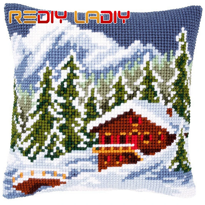 LADIY вышивка крестиком наволочка акриловая пряжа для вышитые подушки диванов