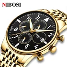 Мужские часы бренда NIBOSI, Роскошные мужские часы, модные повседневные водонепроницаемые часы с хронографом для мужчин, кварцевые наручные часы, reloj