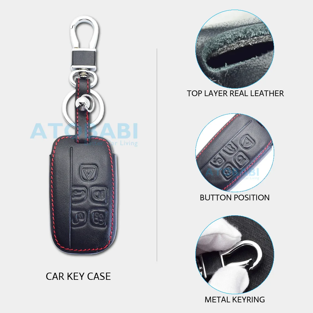 Кожаный чехол для ключа автомобиля Land Rover LR4 Дискавери LR2 Range Sport Evoq Jaguar 5 кнопок