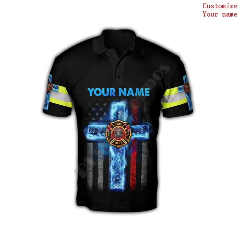 

Hawaii Polo Shirt Customize Name Firefighter 3D All Over Printed Polo Shirt Men for Women Short Sleeve Summer T-shirt 03