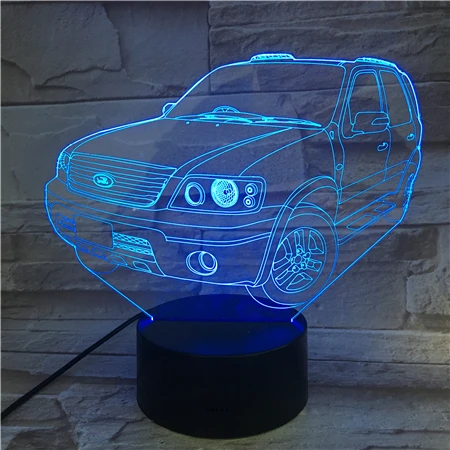 

Car Shape 3D LED Night Light Lamp Friend Baby Gift Nightlight USB or Battery Powered Office Decorative Lamp 7/16 colors 3D-592