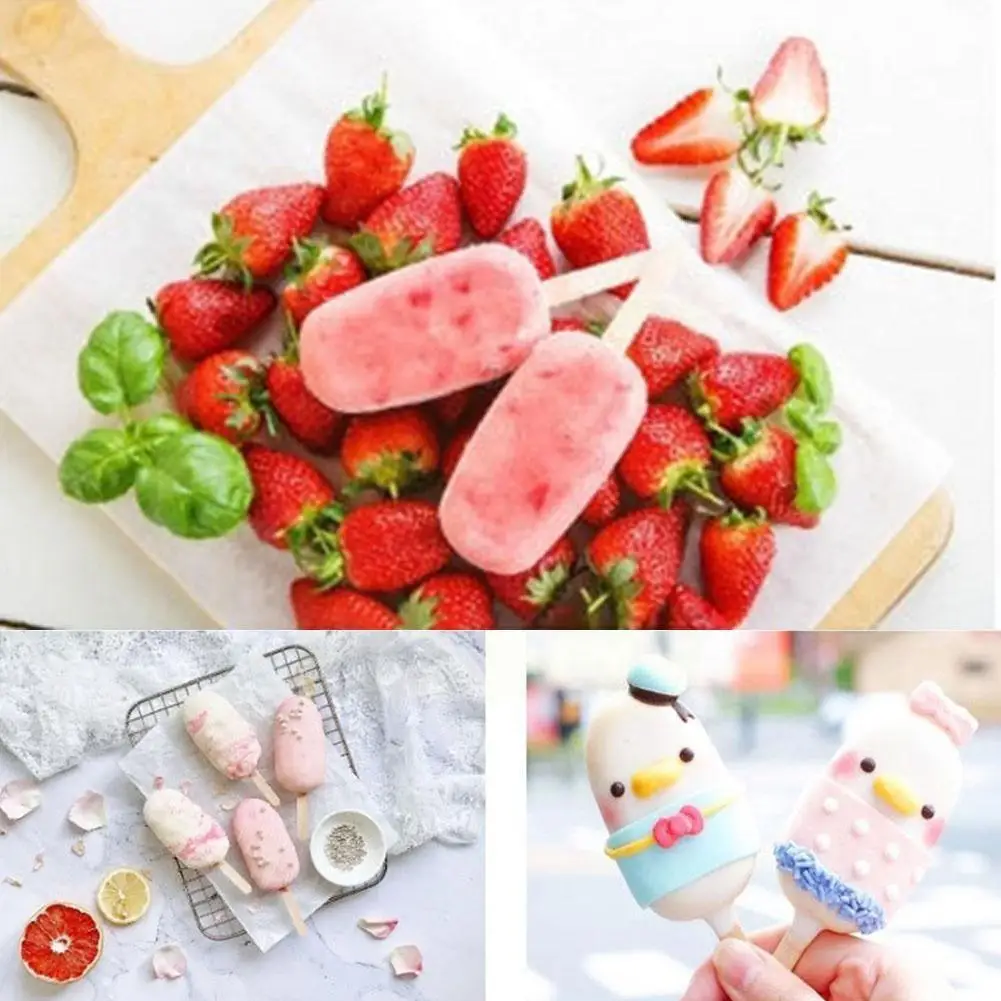 

4 Hole Ice Cream Mold Food Grade Silicone Popsicle Mold Diy Mold High Resistance Baking Popsicle Temperature D9Z7