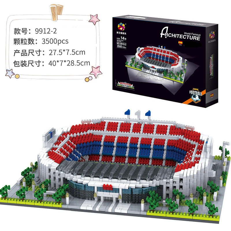 Алмазные мини-блоки футбольный стадион город Футбол поле Модель Строительные