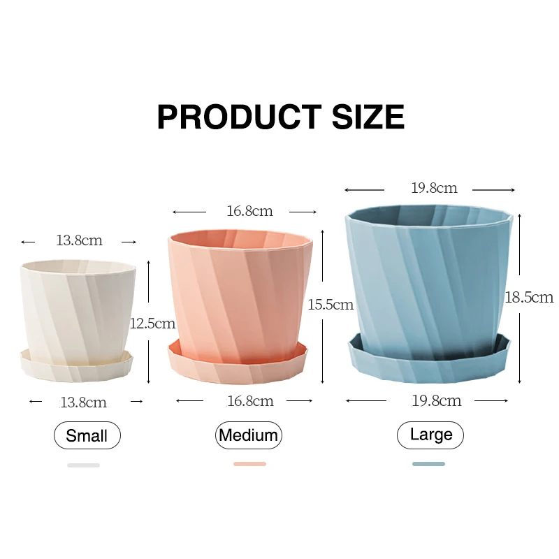 

Nordic Style Resin Flower Pot Plastic Potted Outdoor Garden Decoration Succulent Cactu Planter Green Plants With Tray Drain Hole