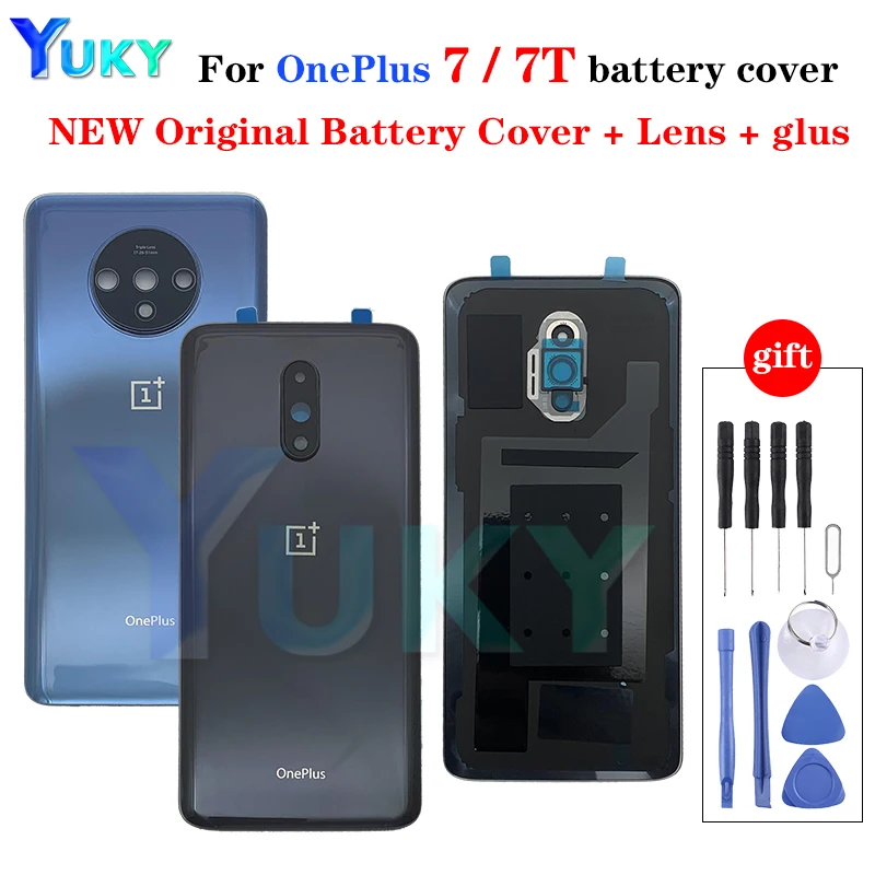 Оригинальное стекло для OnePlus 7 7T задняя крышка батарейного отсека Oneplus Крышка 1 +