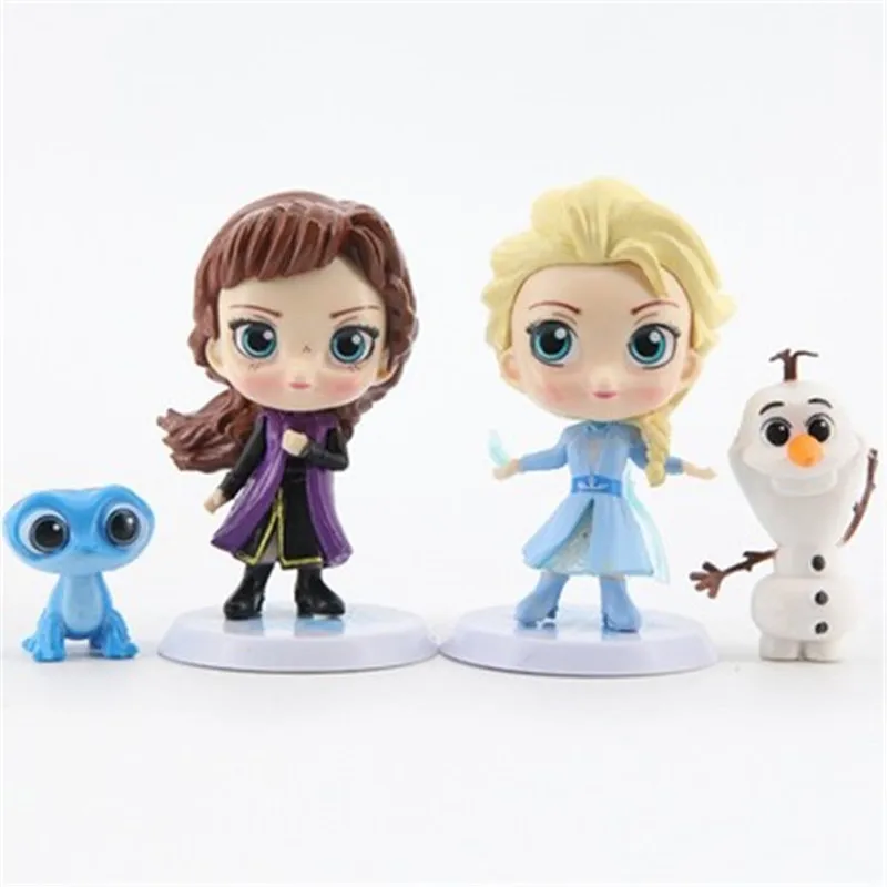 4 шт./компл. Frozen2 Снежная Королева Эльза и Анна из ПВХ Фигурки Олаф Кристоф Свен