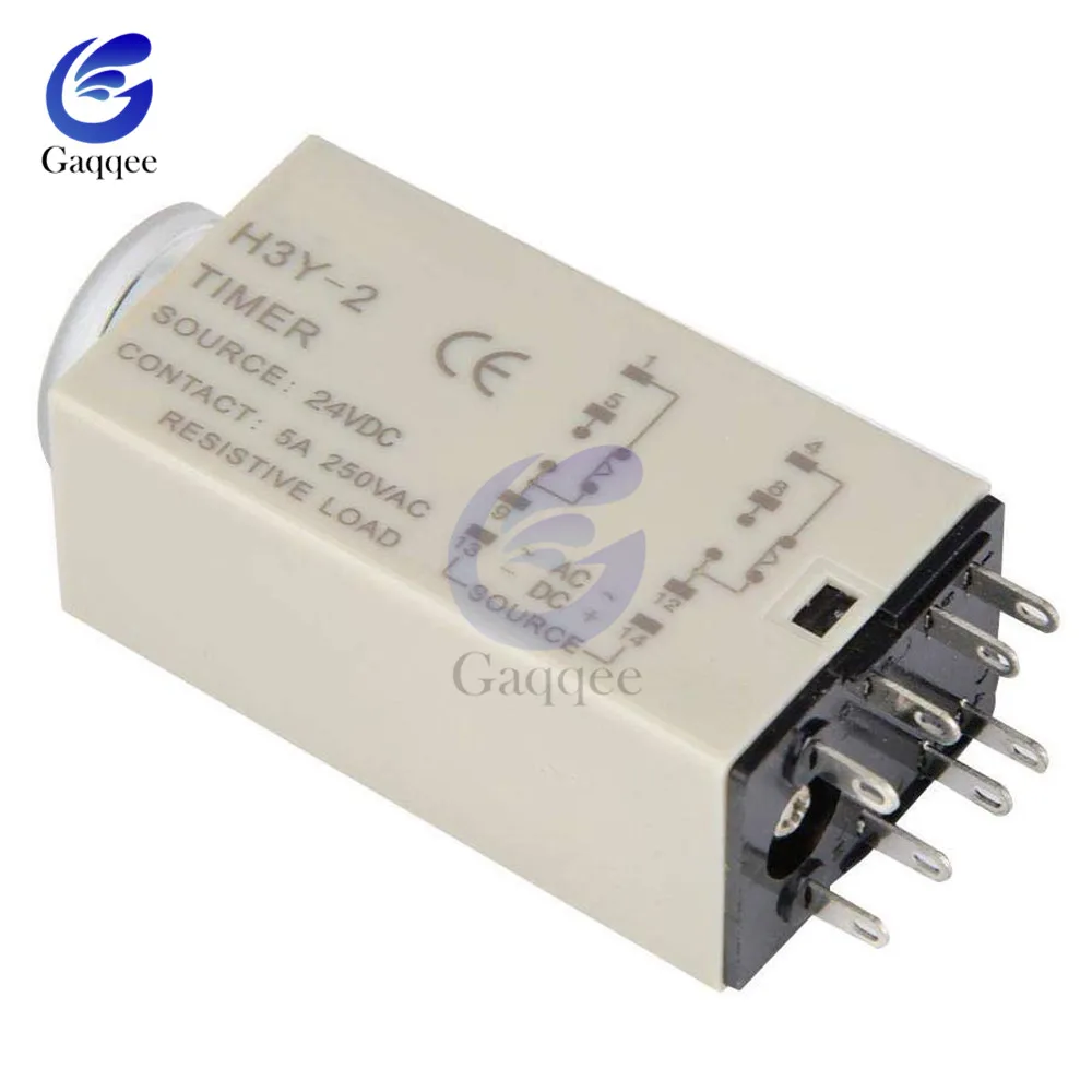 H3Y 2 реле времени 8 Pin 5A AC 110V 220V DC 12V 24V 0 30 Second Delay DPDT переключатель твердотельная