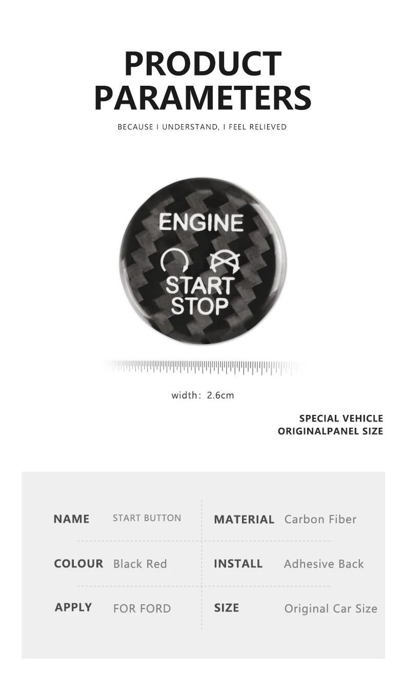 ManH FenT наклейка из настоящего углеродного волокна для кнопки включения и