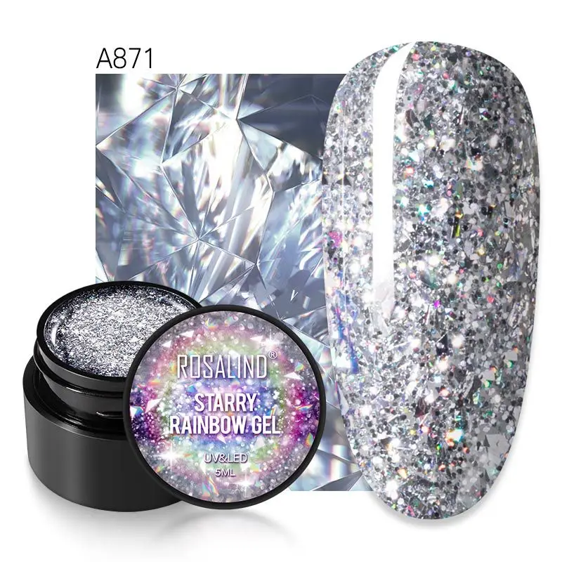 

ROSALIND Laser Nail Polish 5ml Holographics Nails Varnish Shining Glittering Nail Art Varnish Polish for Manicuring Nagellack