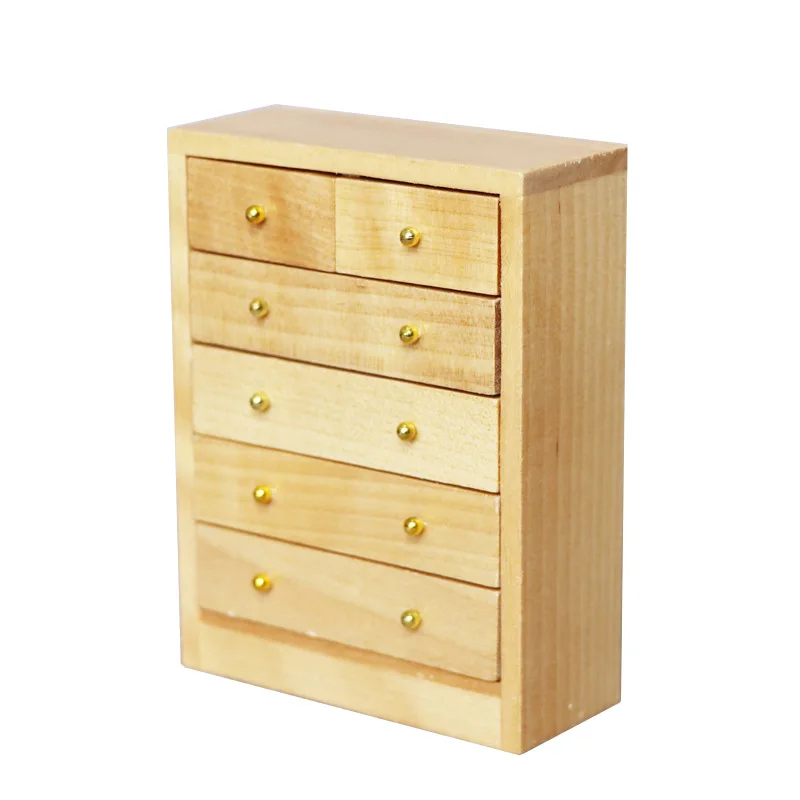 

1:12 Diy Dollhouse Miniature Furniture Model Art Wooden Multi-drawer Storage Locker
