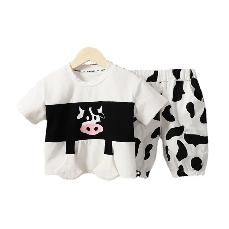 

Футболка и шорты для мальчиков и девочек, хлопковые, 2 шт./компл.