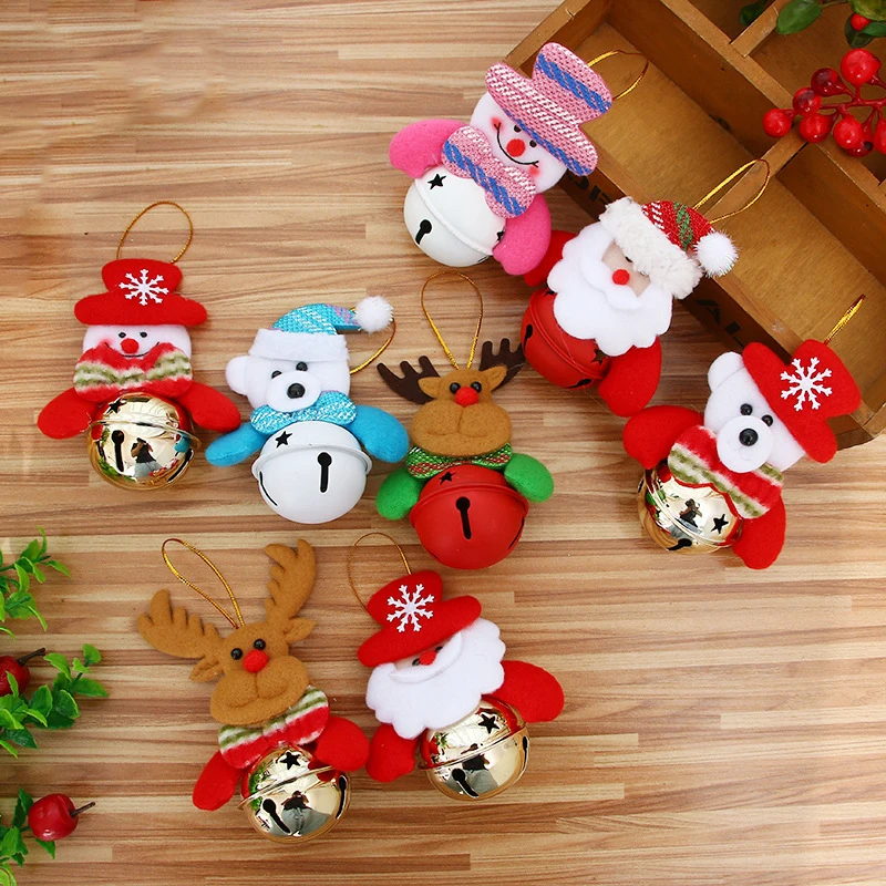 

Christmas Ornaments Xmas Tree Hanging Decor Plush Bell Toy Festival Party Home Ornament Kids' Stuffer Gift THIN889