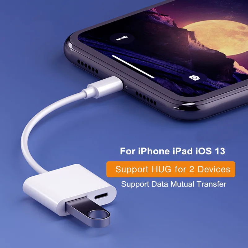 Адаптер с Lightning на USB 3 0 OTG для iphone ipad iOS13 камера мышь u-диск конвертер кабель адаптер