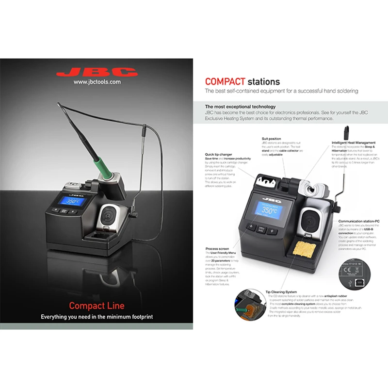 JBC CD-2BHQE CD-2SHQE 2 секунды нагревание 350 ° C для ремонта мобильного телефона Электрический паяльник прецизионная паяльная станция