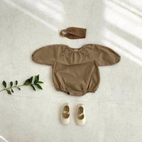 newborn baby girl autumn clothes boys cotton linen bodysuits infant one piece long sleeve jumpsuit for kids clothing 0 24m