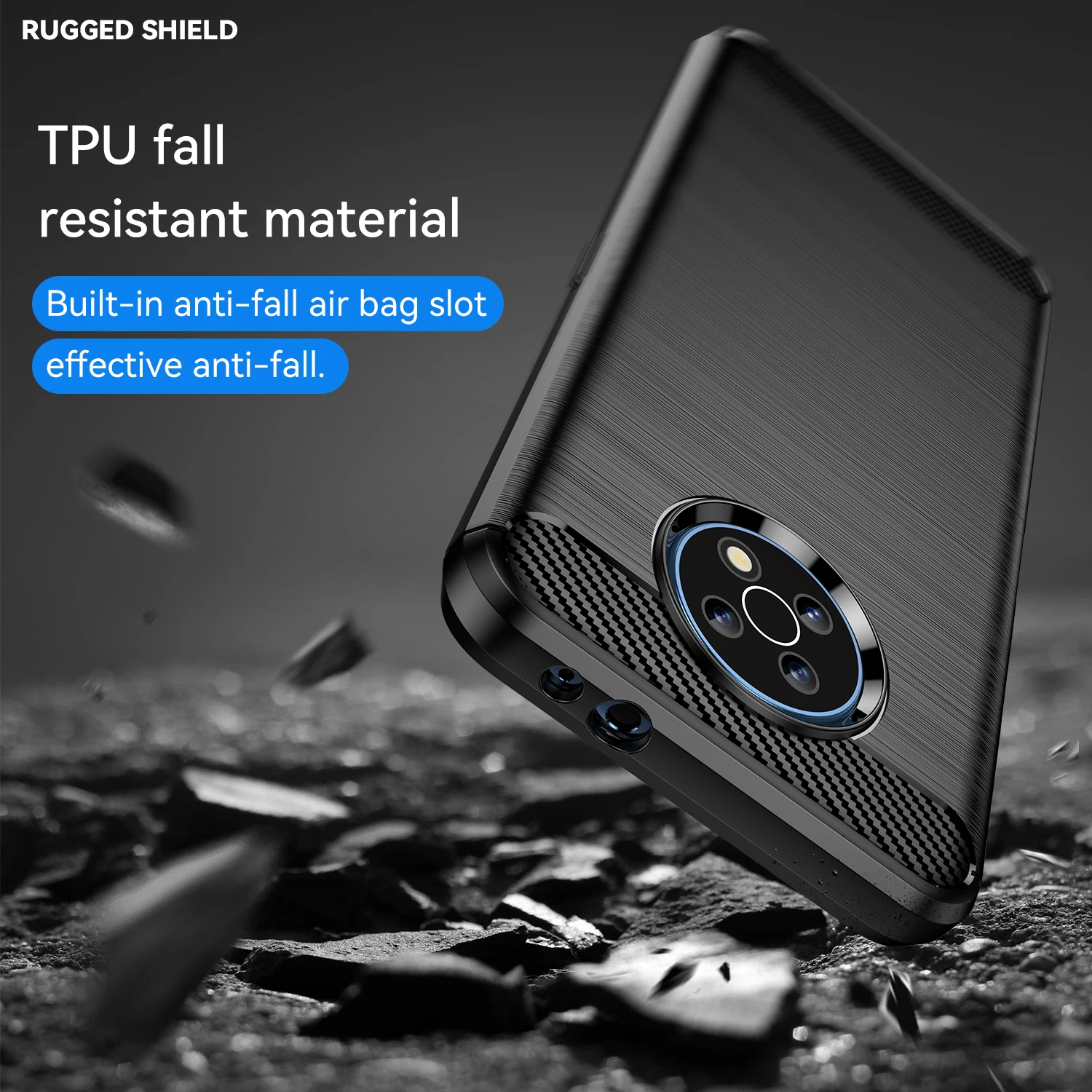 Funda suave de TPU para m&oacute;vil, carcasa de fibra de carbono para Nokia G50, X10, X20, G10, G20, XR20 G, 50, G50-3