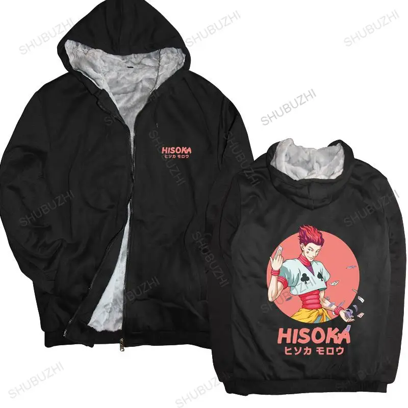 

Men hooded zipper Manga HxH Hisoka Morow warm coat Men Pure Cotton Urban thick hoody Anime Hunter x Hunter mens shubuzhi hoodies