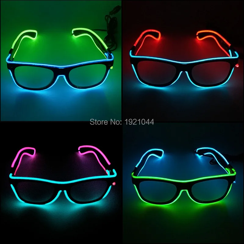 Многоцветный СВЕТОДИОДНЫЙ светящиеся очки Хэллоуин Рождество вечерние