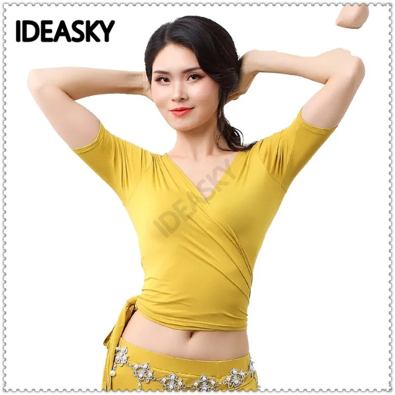 Женский укороченный костюм для танца живота с v образным вырезом