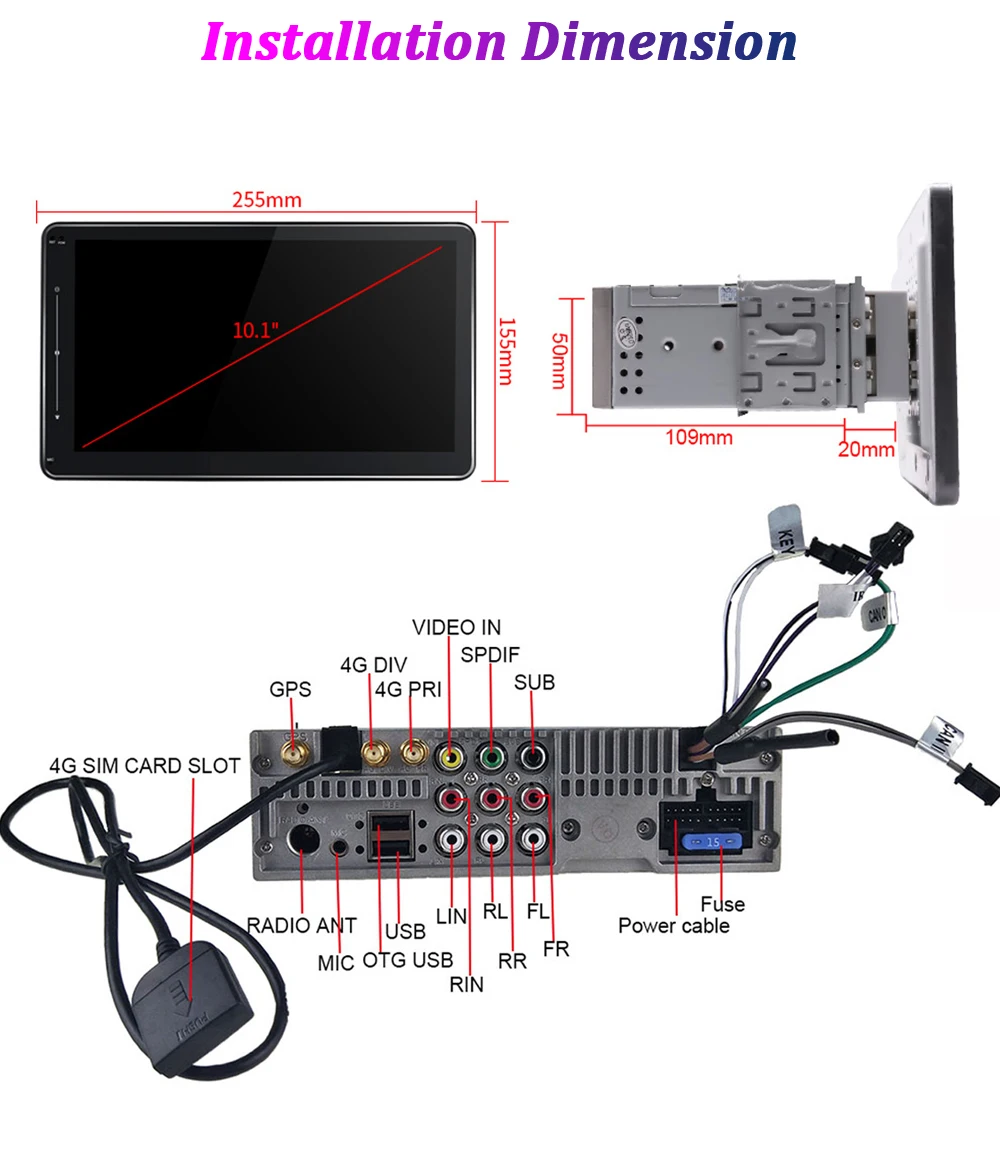ARKRIGHT 1280*720 10 ''1 Din Android автомобильный радиоприемник 4 Гб 64 Гб 8 ядерный автомобильный радиоприемник аудио стерео Автомобильный gps навигатор Авто радио 4G SPDIF IP