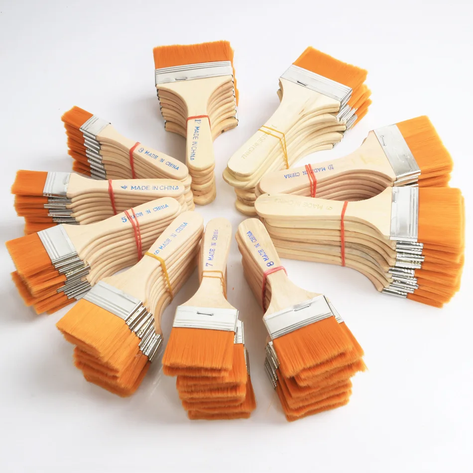 Промышленная щетка с желтыми волосами нейлоновая для рисования барбекю чистки