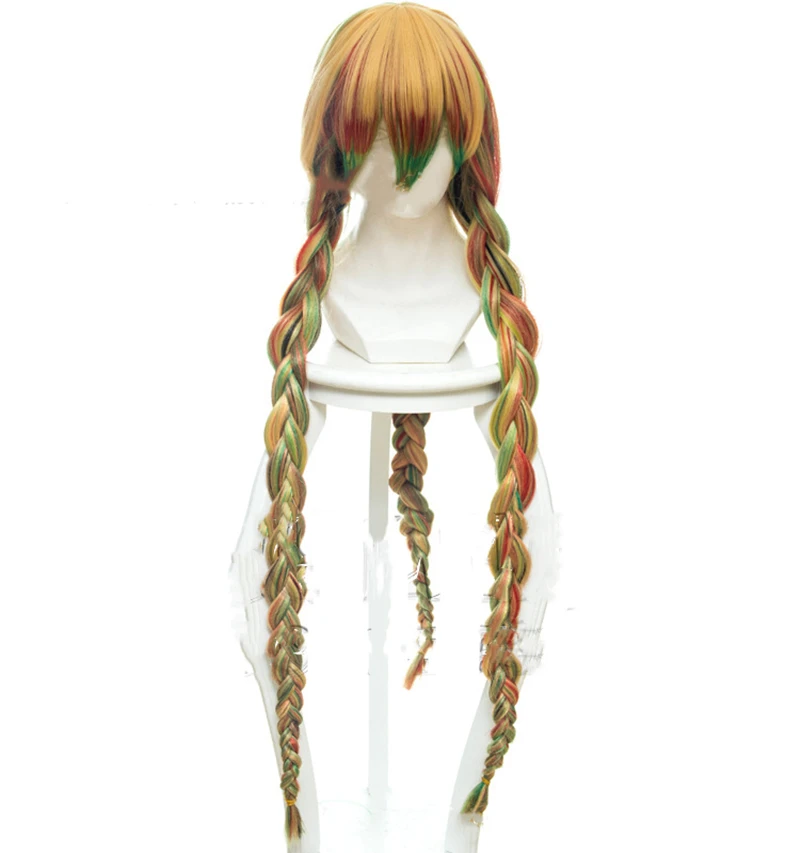 

Womens Anime Land Of The Lustrous Sphene Colorful Long Twist braid Cosplay Costume Heat Resistant Synthetic Hair Party Wigs Girl