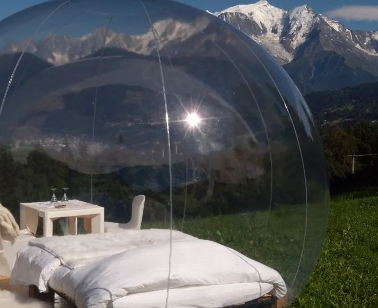 Billig 5M Im Freien Vermietung Camping Freizeit Klar Transparent Aufblasbare Kristall Blase Zelt Aufblasbare Blase Dome Zelte Mit Tunnel