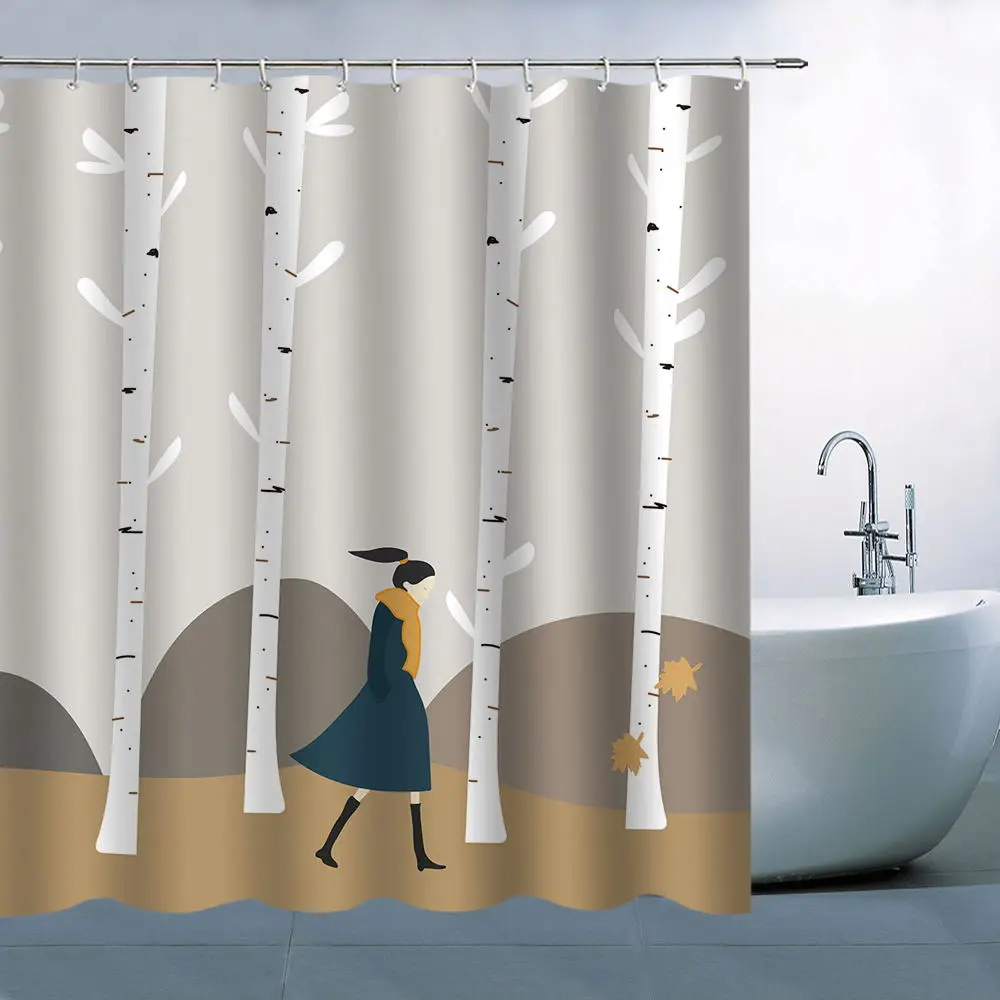 3D печать высокое качество экраны для ванной занавески душа листья домашний декор