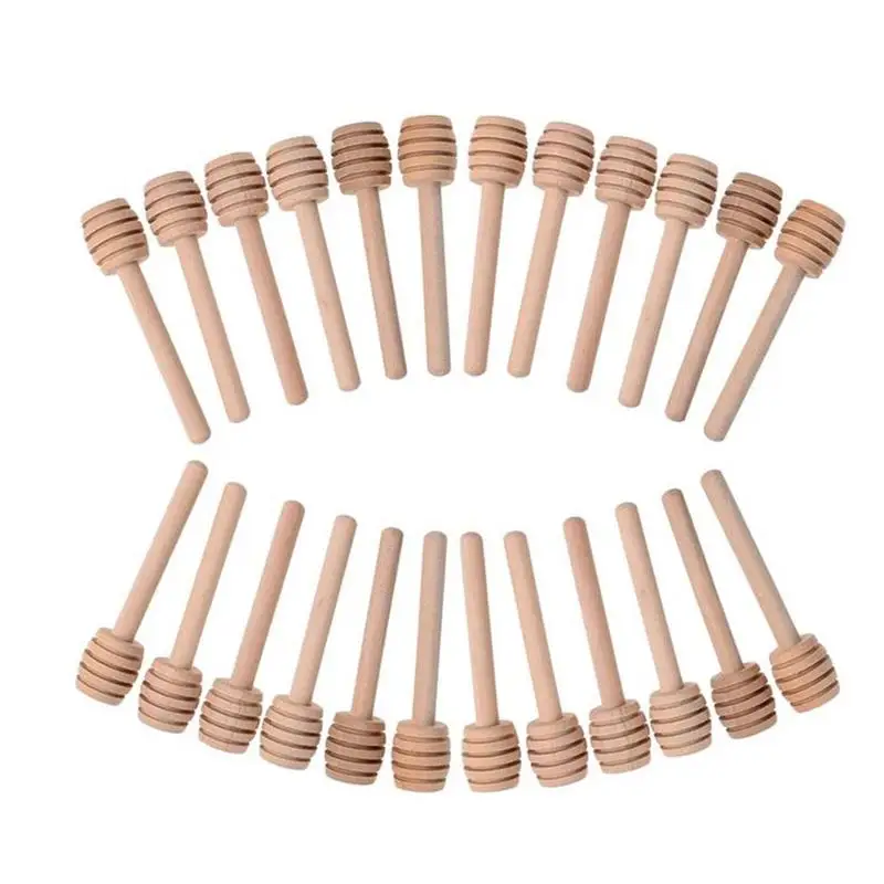 

24Pcs Mini Honey Sticks Wooden Dippers Stirring Sugar Spoon Beekeeping Tools For Sugar Spoon Coffee Milk Tea