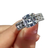 trendy marriage rings for women bling bling white cubic zirconia temperament female accessories wedding bands jewelry