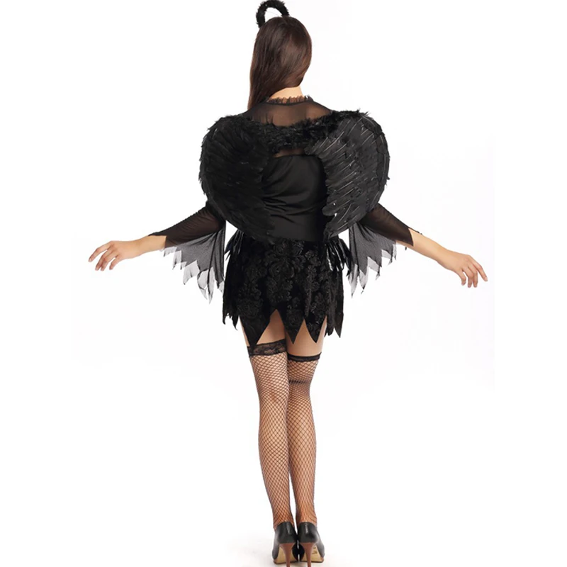 Halloween Black Devil Cosplay Costume ForWomen Vampire White Angel Dress With Wings Adult Sexy Party Witch Costumes Girl |